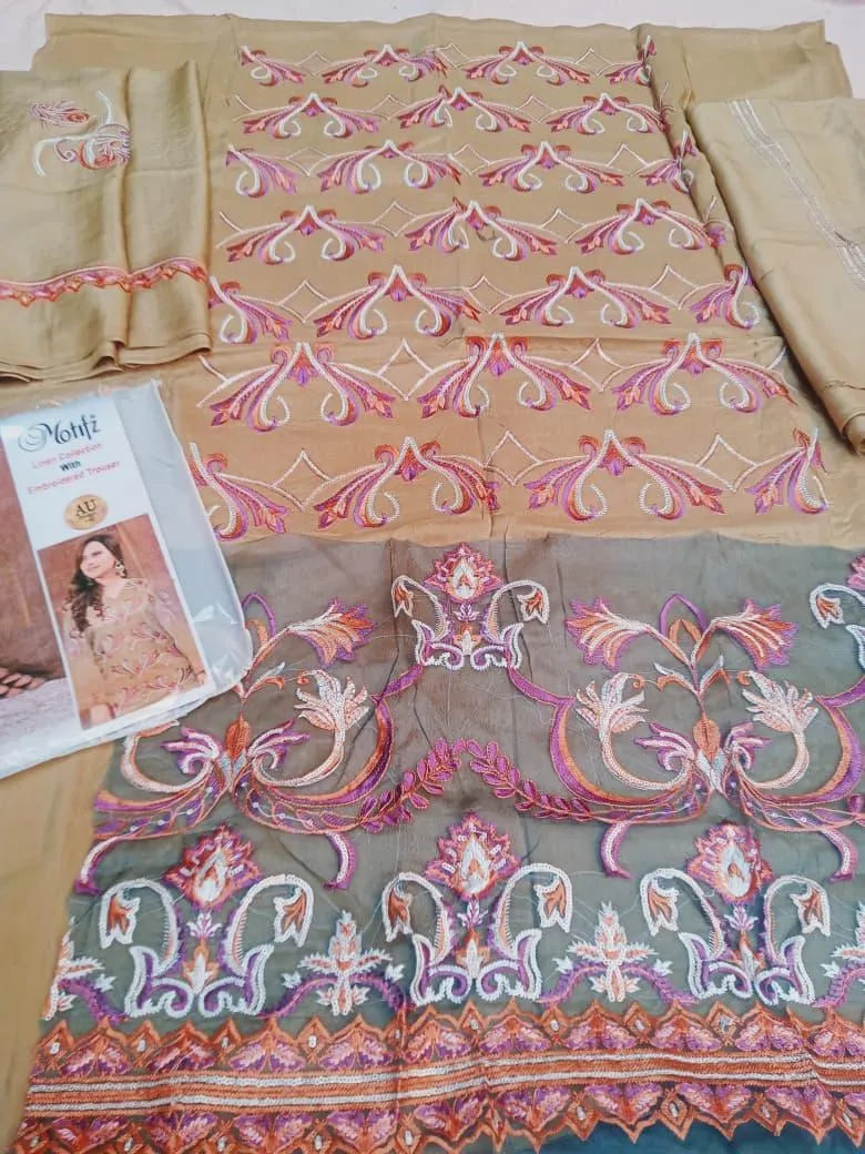 2 Pcs Women's Unstitched Embroidered Suit