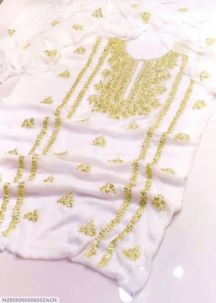 2 Pcs Women's Unstitched Hand Work Suit