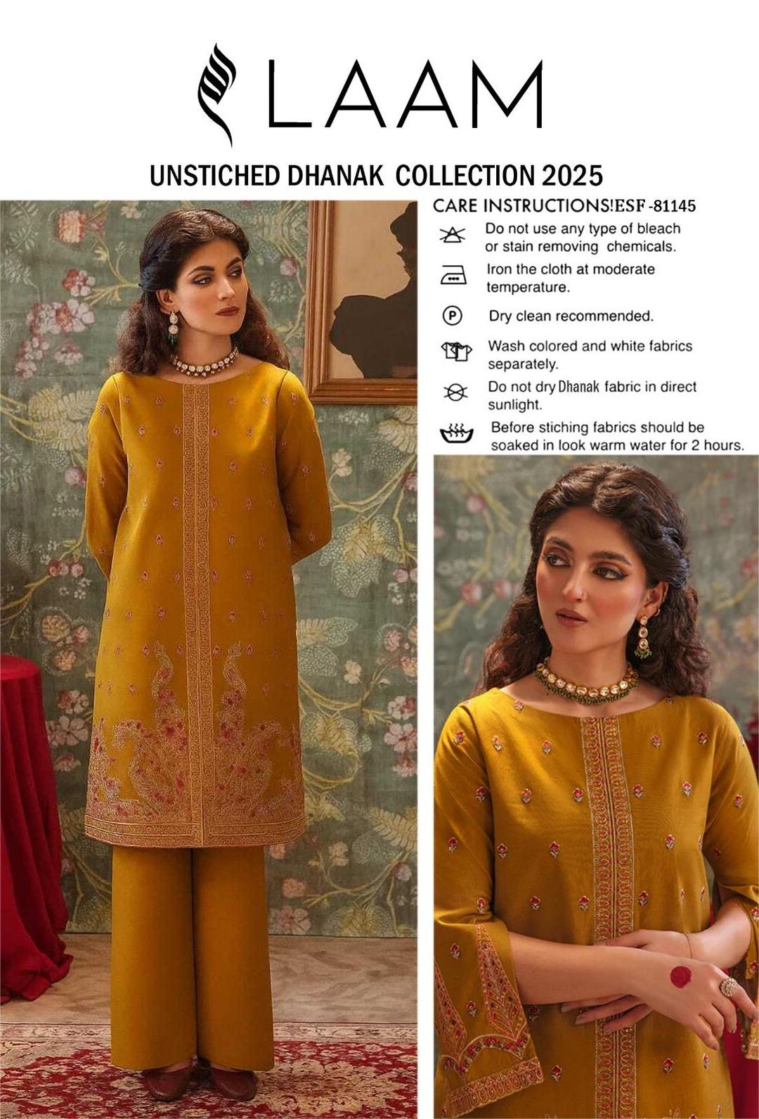 2 Pcs Women's Unstitched Embroidered Suit