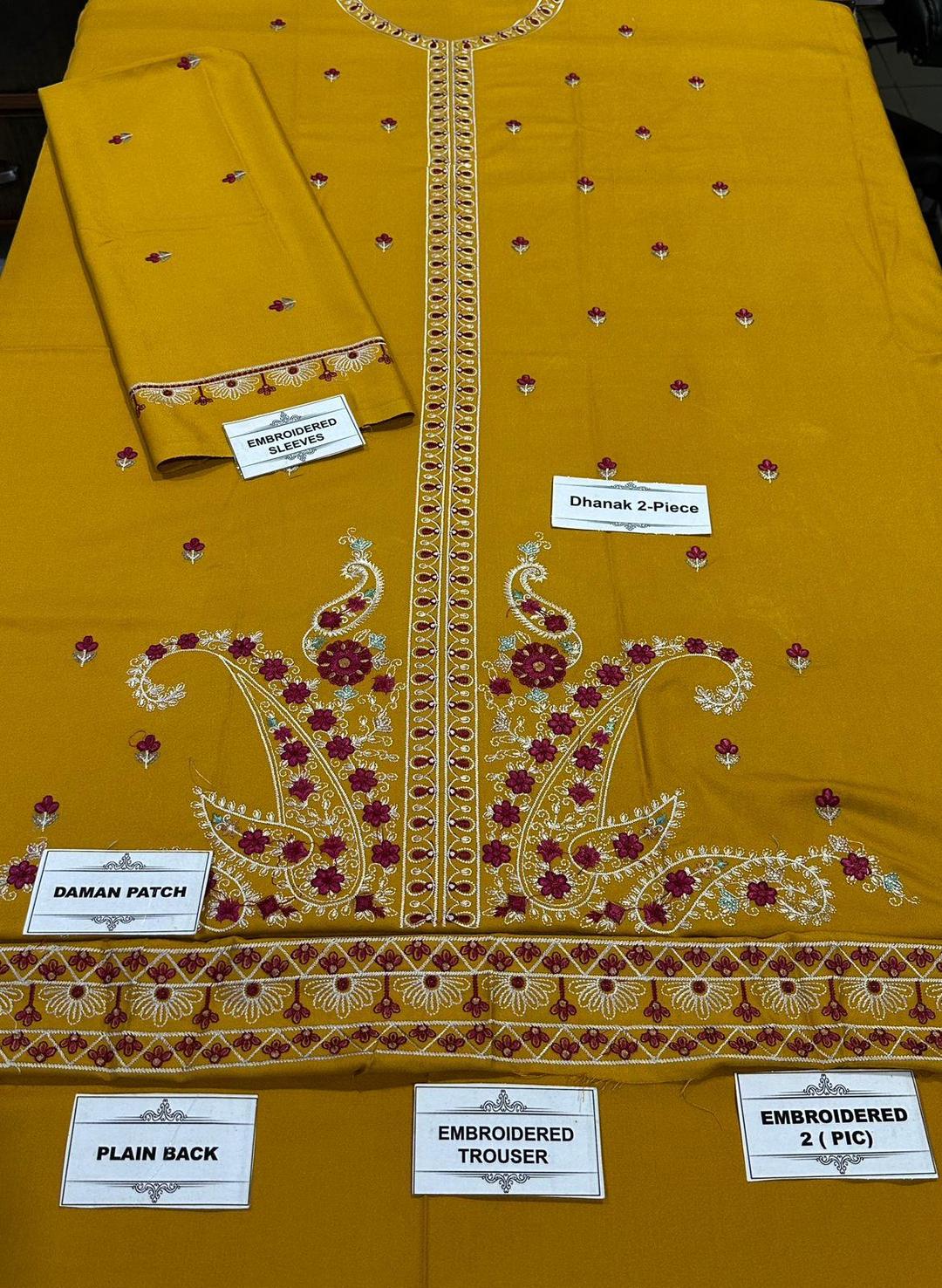 2 Pcs Women's Unstitched Embroidered Suit