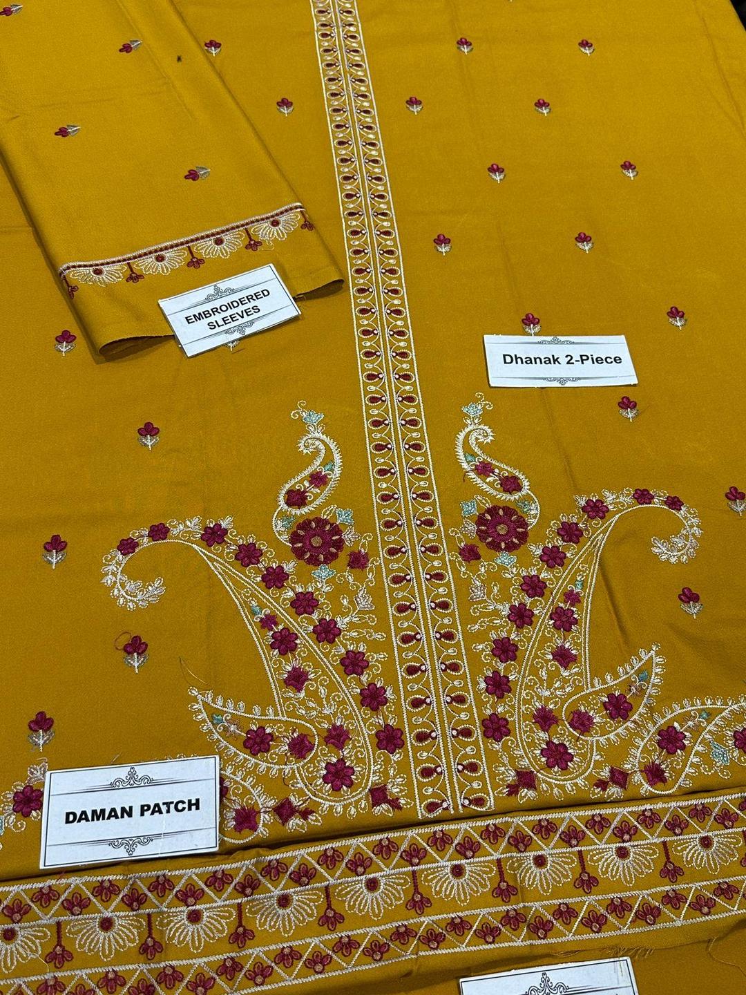 2 Pcs Women's Unstitched Embroidered Suit