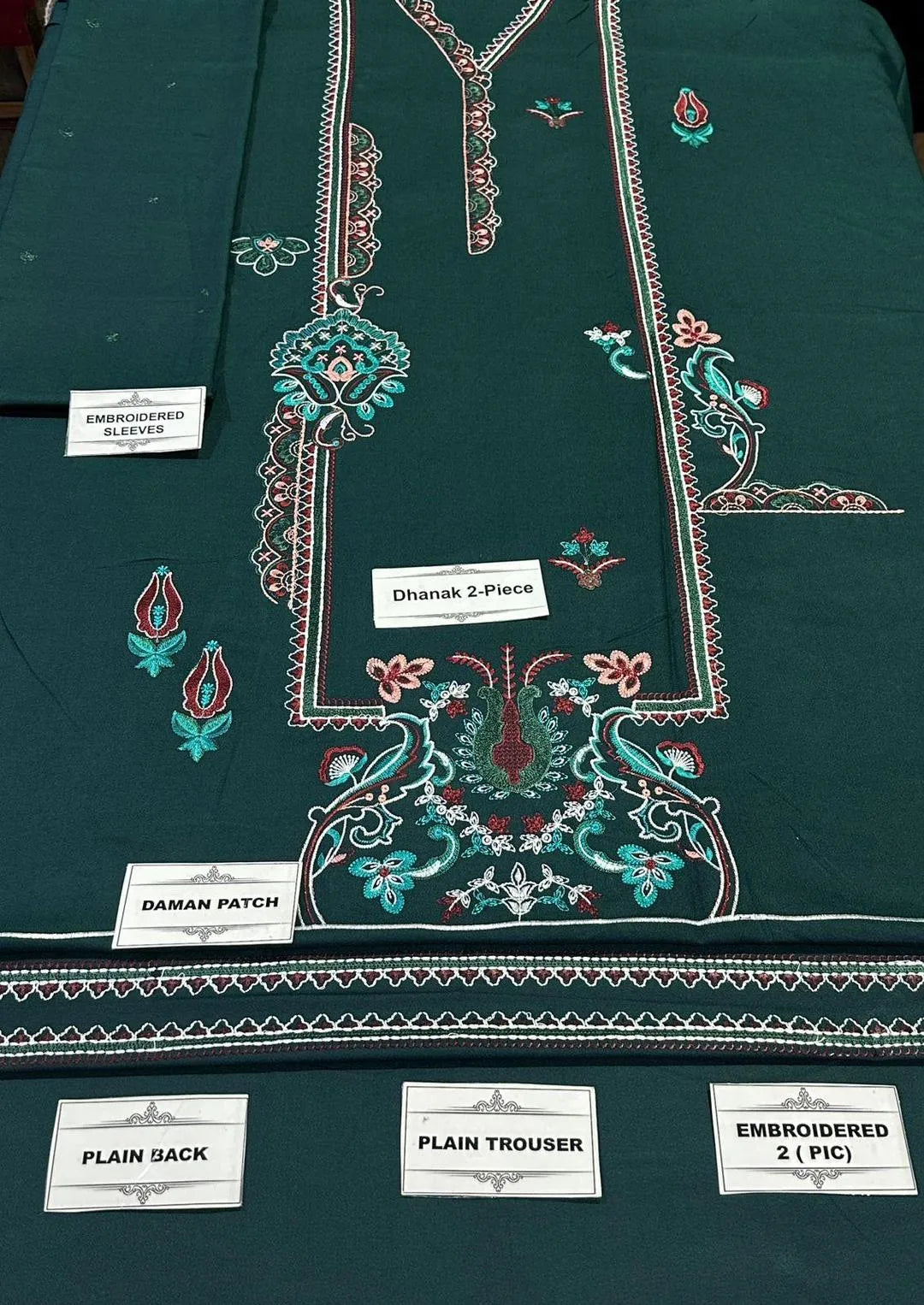 2 Pcs Women's Unstitched Embroidered Suit