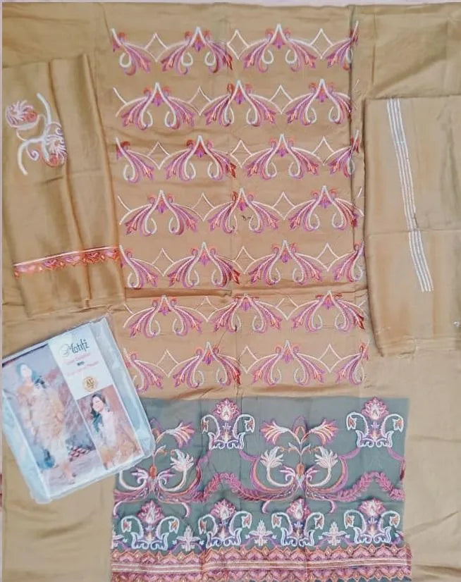 2 Pcs Women's Unstitched Embroidered Suit