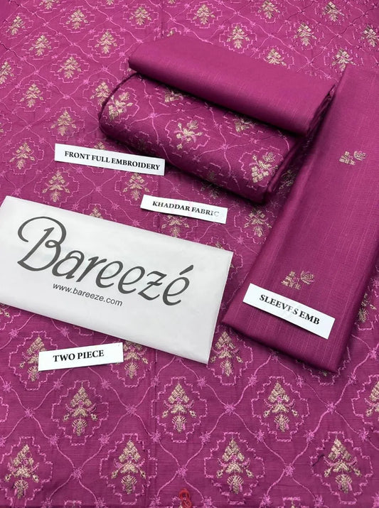 2 Pcs Women's Unstitched Embroidered Suit