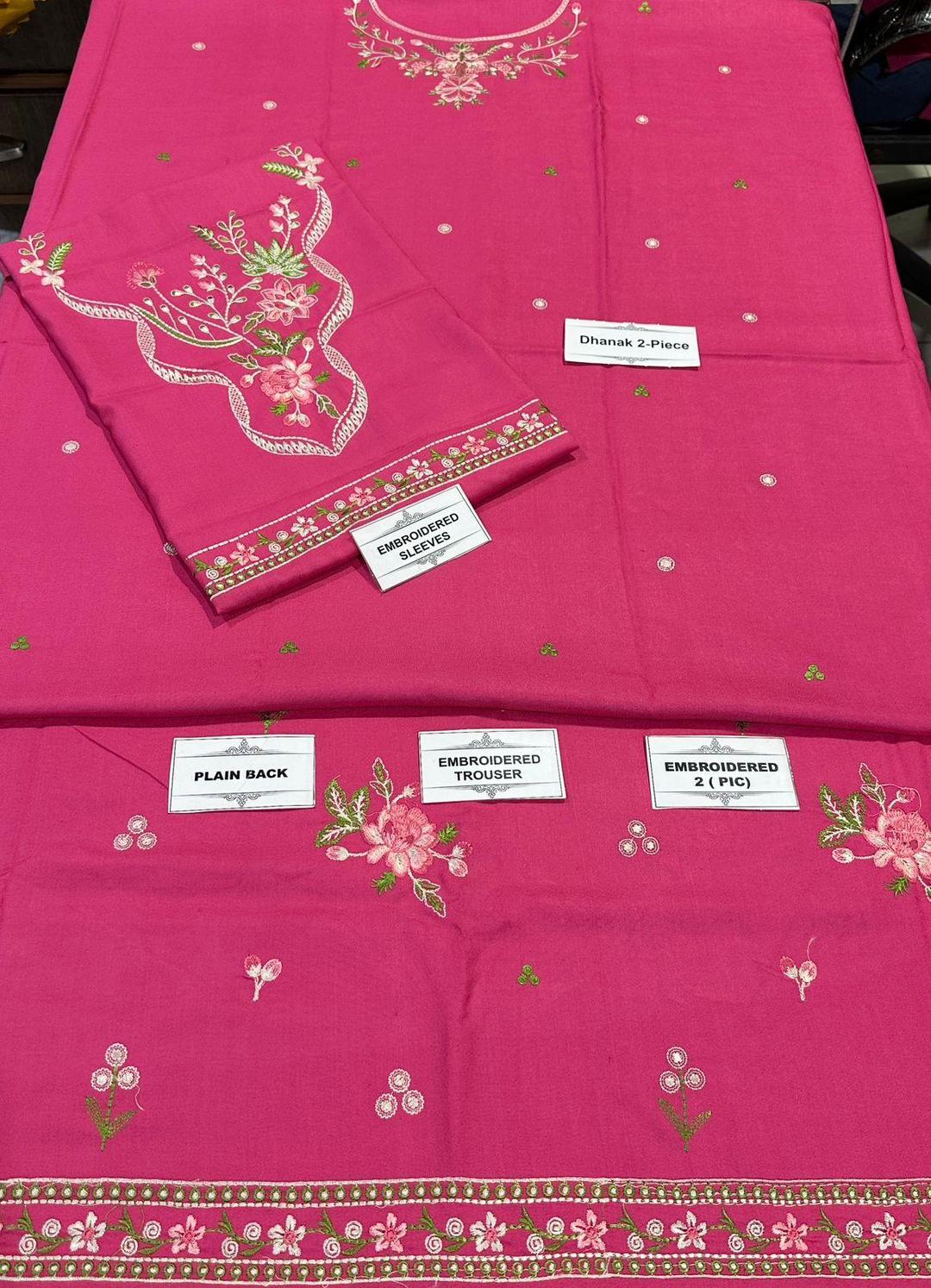 2 Pcs Women's Unstitched Embroidered Suit