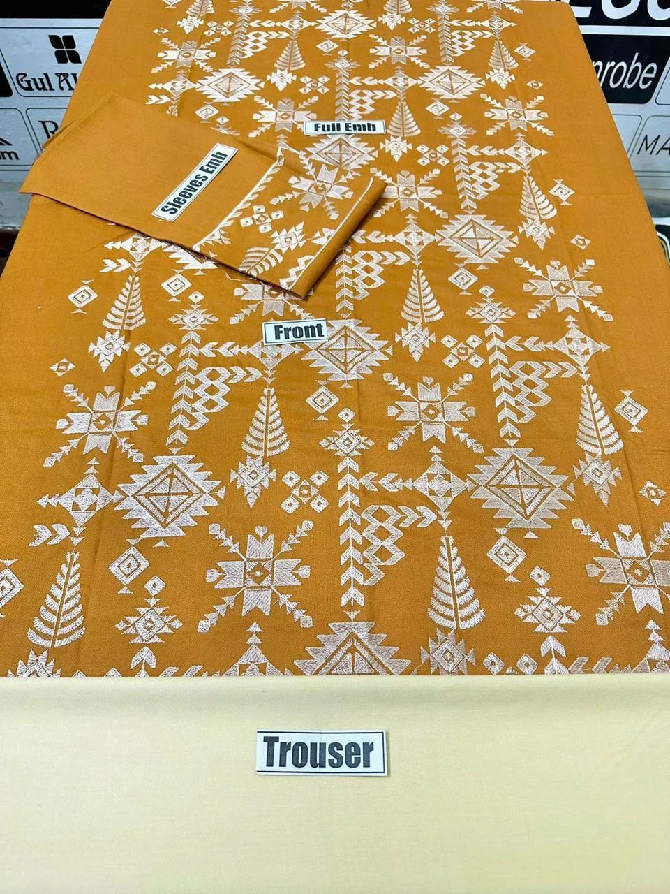 2 Pcs Women's Unstitched Embroidered Suit