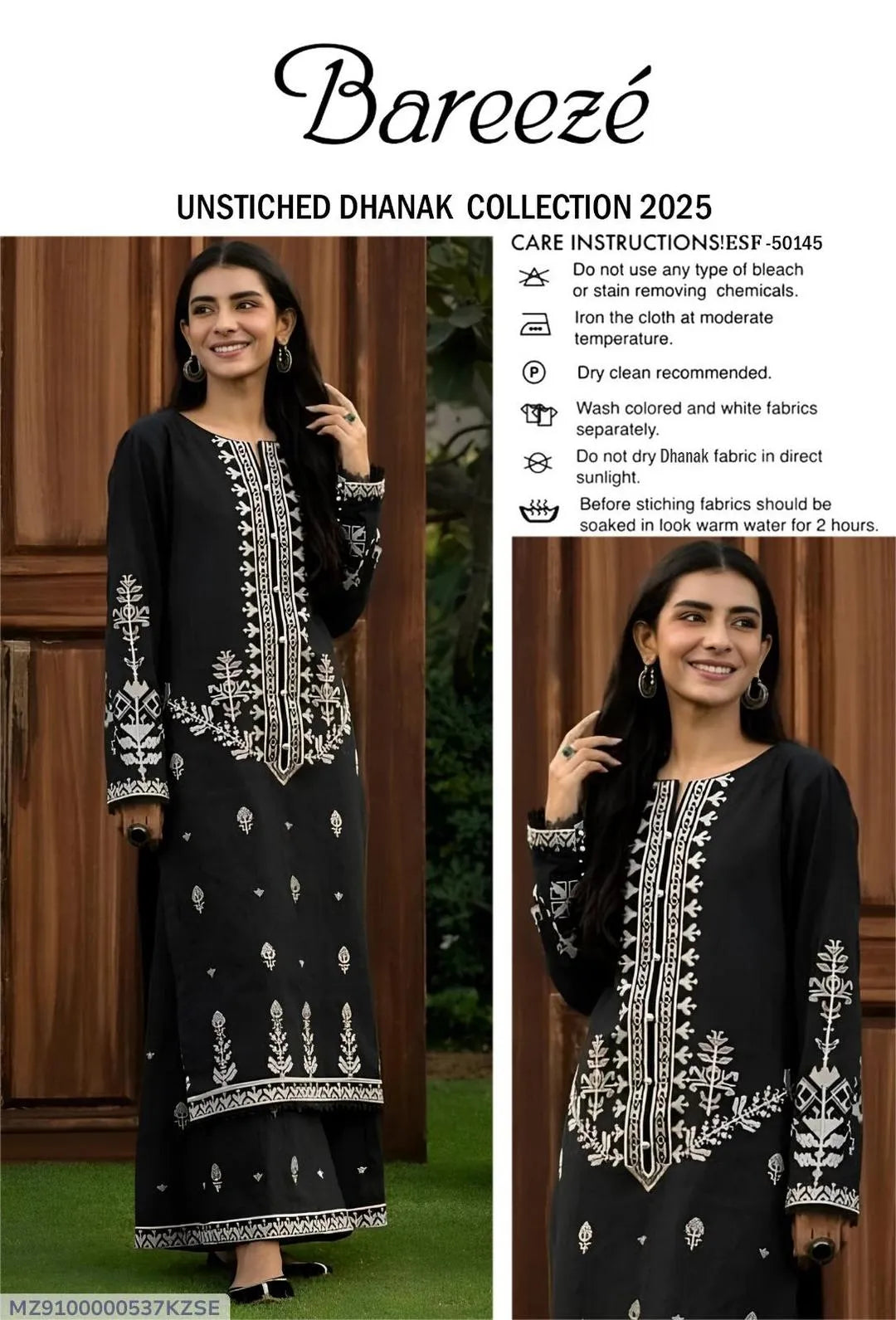 2 Pcs Women's Unstitched Embroidered Suit